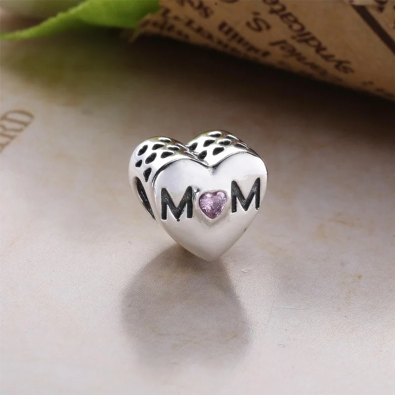 (slika za) PANDORA Obesek Mother Heart, roza CZ - 791881PCZ - Ogled 3