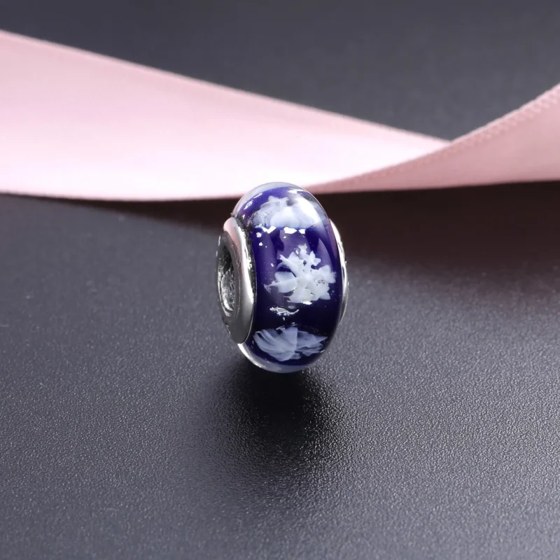 (slika za) PANDORA Obesek Murano iz stekla Snežinka - PL00046-1 - Ogled 2