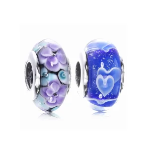 (slika za) PANDORA Obesek Murano iz steklenih rož - PL00053-1