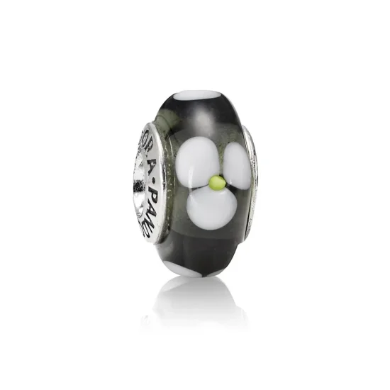 (slika za) PANDORA Obesek Murano s črnim cvetom - 790604