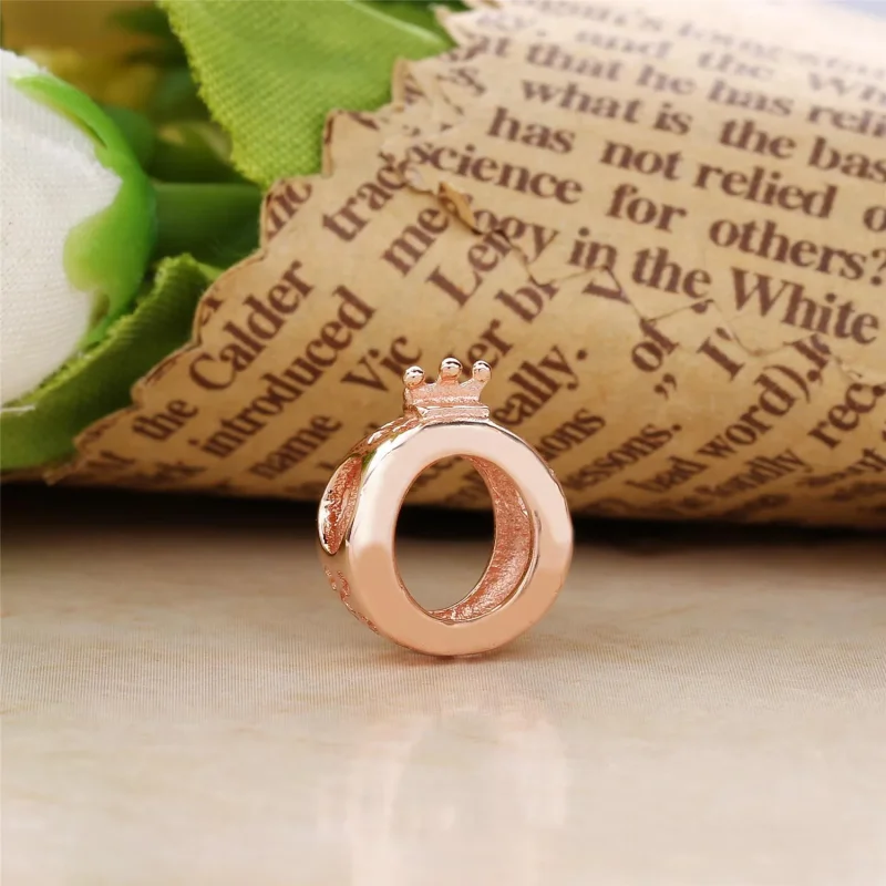 (slika za) PANDORA obesek "O" krona iz rožnatega zlata - 787401 - Ogled 2