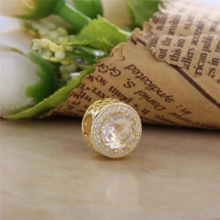 PANDORA Obesek Radiant Hearts, 14K zlato  Prozoren CZ - 750843CZ