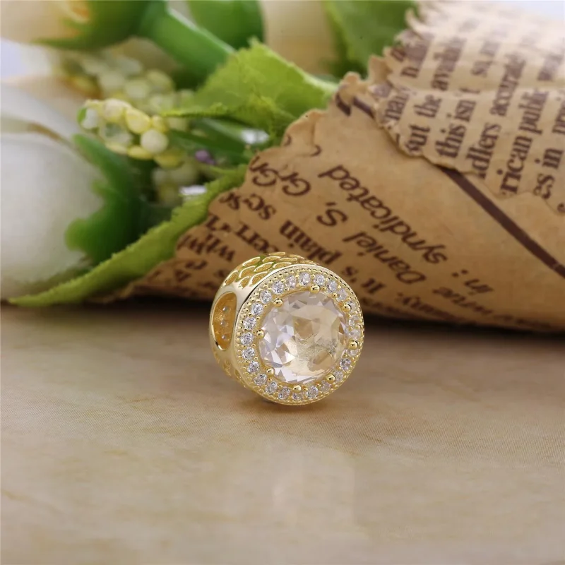 (slika za) PANDORA Obesek Radiant Hearts, 14K zlato  Prozoren CZ - 750843CZ - Ogled 2