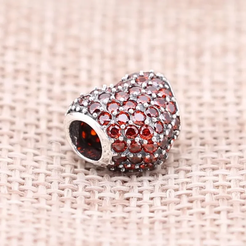(slika za) PANDORA Obesek Rdeče Pavé Srce - 791052CZR - Ogled 2