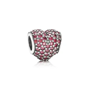 (slika za) PANDORA Obesek Rdeče Pavé Srce - 791052CZR