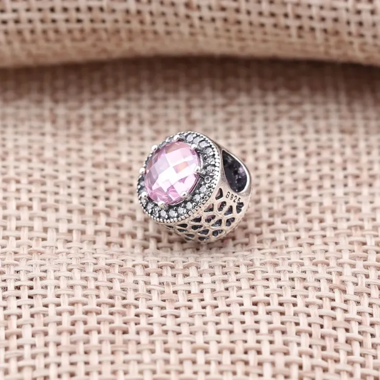 PANDORA Obesek Rosy Radiant Hearts - 791725NBP