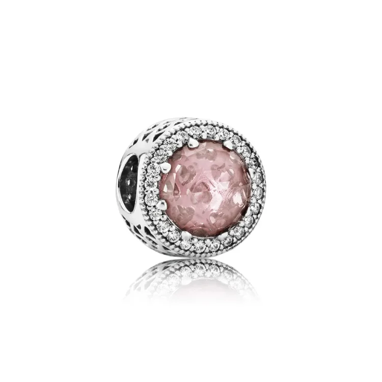 PANDORA Obesek Rosy Radiant Hearts - 791725NBP