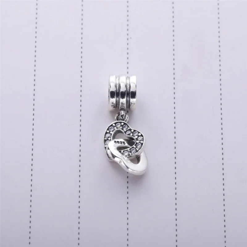 (slika za) PANDORA obesek s prepletenim srčkom - 791242CZ - Ogled 4