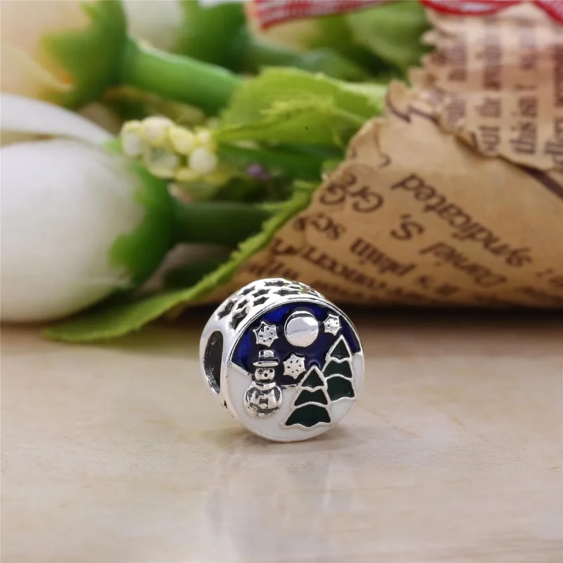 (slika za) PANDORA obesek Snowy Wonderland, modro-zelen emajl - 796384ENMX - Ogled 2