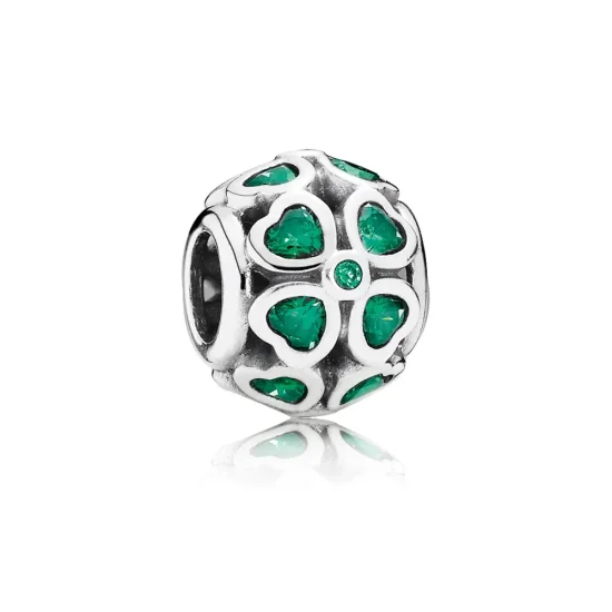 (slika za) PANDORA Obesek Temno zelena deteljica - 791496 CZN