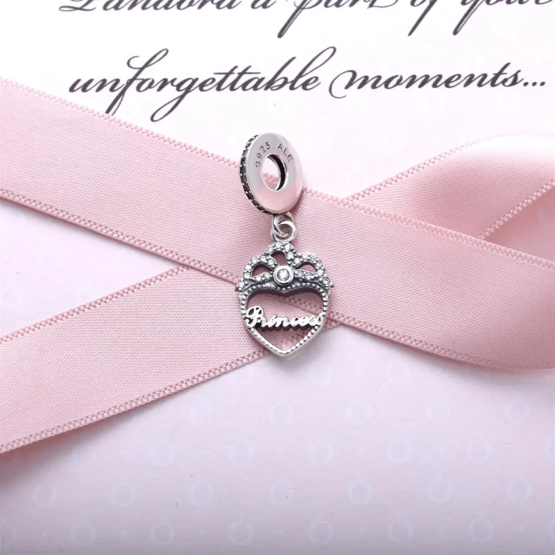 (slika za) PANDORA obesek v obliki srca princese Crown - 791962cz - Ogled 2