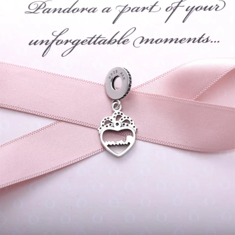 (slika za) PANDORA obesek v obliki srca princese Crown - 791962cz - Ogled 3