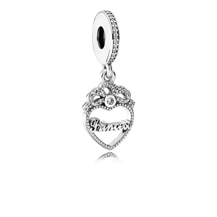PANDORA obesek v obliki srca princese Crown - 791962cz