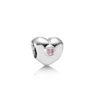 (slika za) PANDORA obesek v obliki srca, roza CZ - 790134PCZ