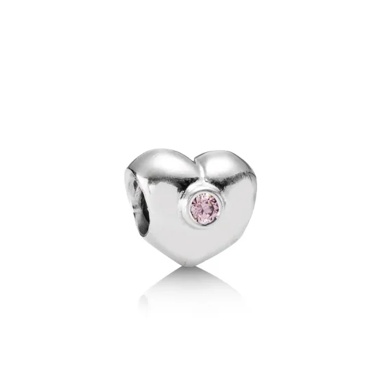 (slika za) PANDORA obesek v obliki srca, roza CZ - 790134PCZ