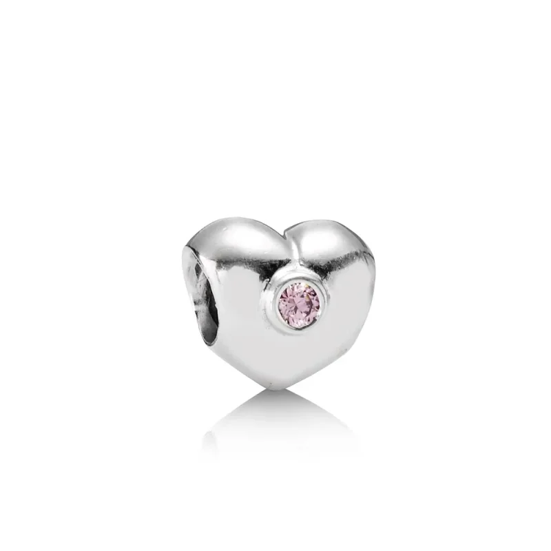 (slika za) PANDORA obesek v obliki srca, roza CZ - 790134PCZ