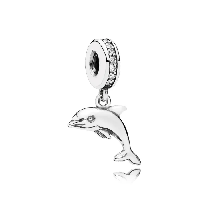 PANDORA obesek z igrivim delfinom - 791541CZ