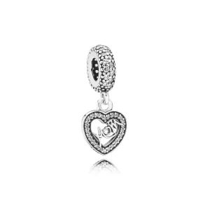 (slika za) PANDORA Obesek z obeskom Center of My Heart - 791521CZ