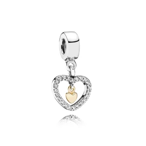 PANDORA Obesek z obeskom Forever In My Heart - 791421CZ (slika za) PANDORA Obesek z obeskom Forever In My Heart - 791421CZ