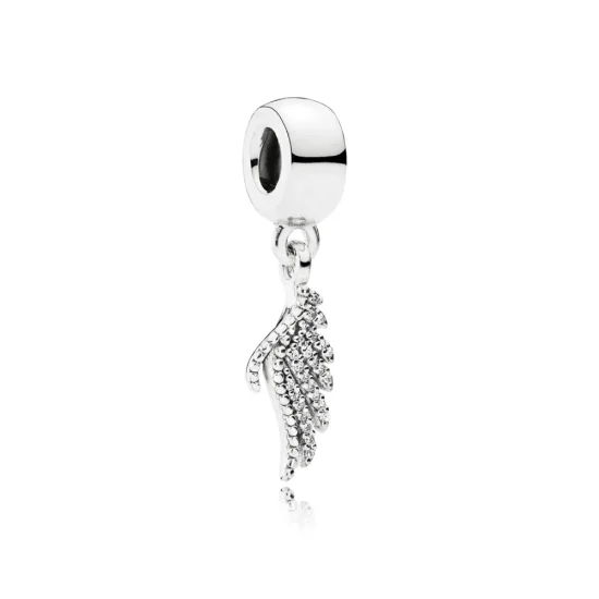 (slika za) PANDORA obesek z obeskom Majestic Feathers - 791750CZ