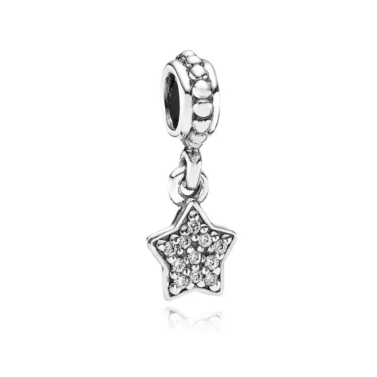 (slika za) PANDORA Obesek z obeskom Star Pavé - 791024CZ