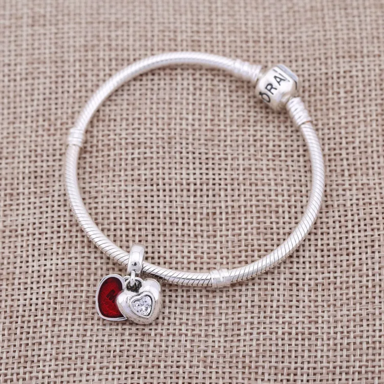 PANDORA Obesek z obeskom "Ti" in "Jaz" - 791244CZ