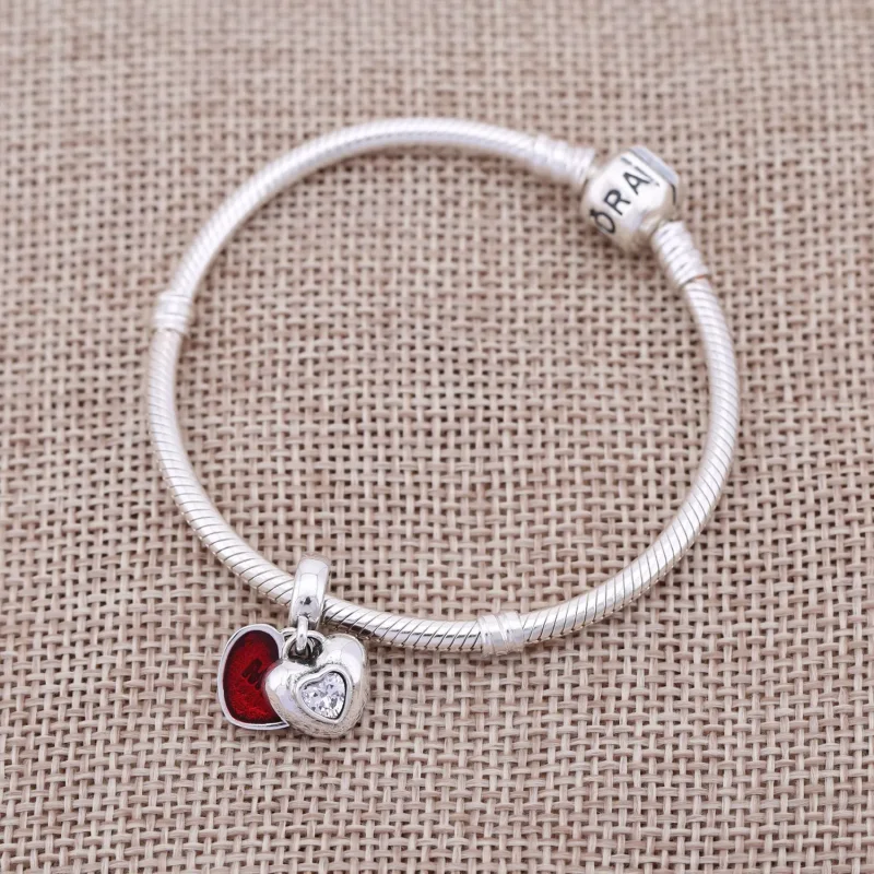 (slika za) PANDORA Obesek z obeskom "Ti" in "Jaz" - 791244CZ - Ogled 2