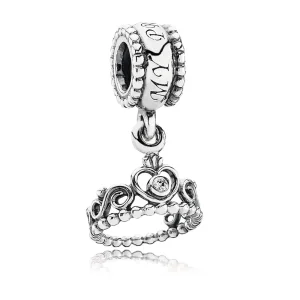 (slika za) PANDORA Obesek z obeskom Tiara My Princess - 791117CZ