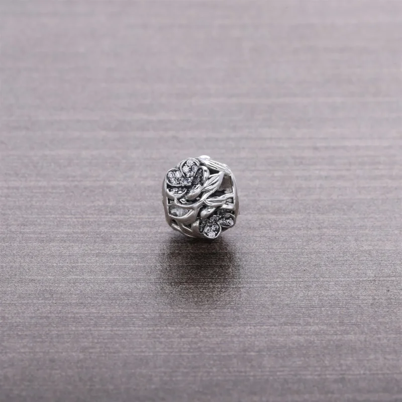 (slika za) PANDORA Obesek z rožicami Openwork Pavé - 791419CZ - Ogled 4