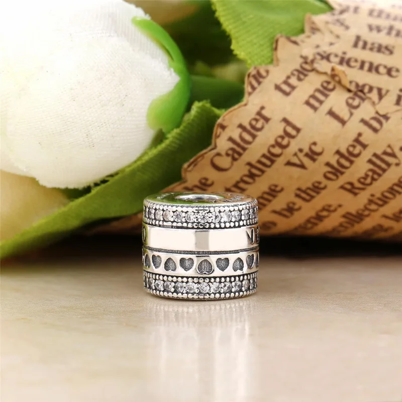 (slika za) PANDORA Obesek z vrtečimi se srčki - 797402CZ - Ogled 3