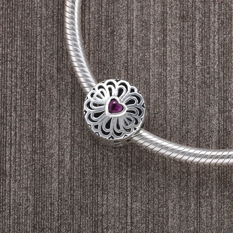 (slika za) PANDORA Obesek za ljubezensko prijateljstvo, roza CZ - 791955PCZ - Ogled 2