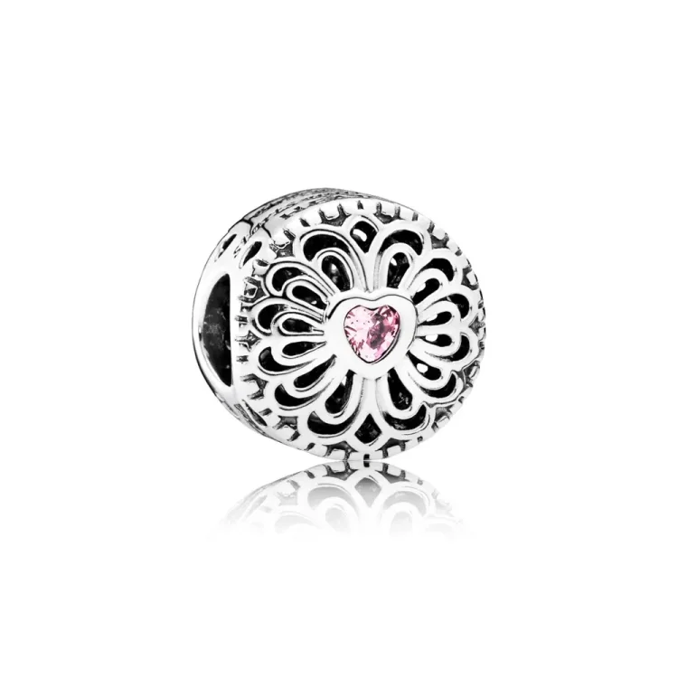 PANDORA Obesek za ljubezensko prijateljstvo, roza CZ - 791955PCZ