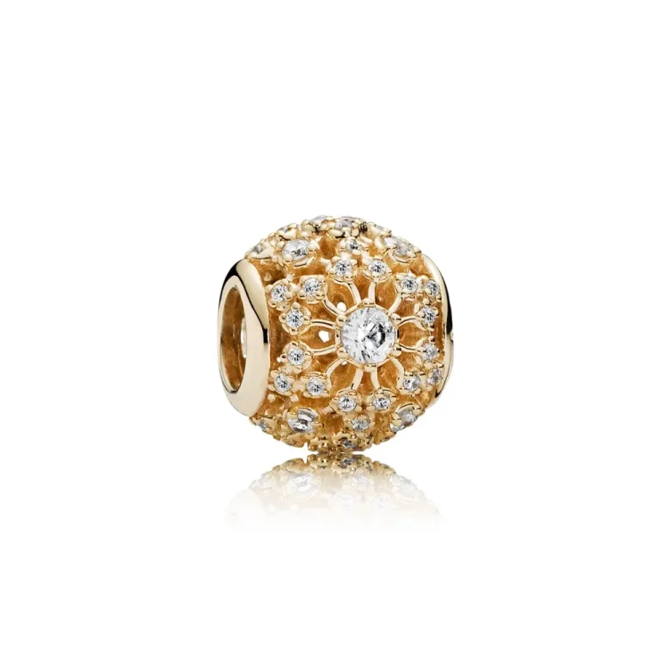 PANDORA obesek za notranji sijaj, prozorno CZ 14K zlato - 750838CZ