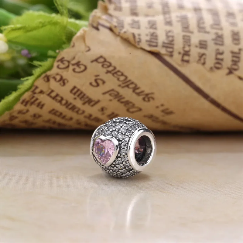 (slika za) PANDORA Osupljiv Pavé Heart Charm - 791815CZS - Ogled 4