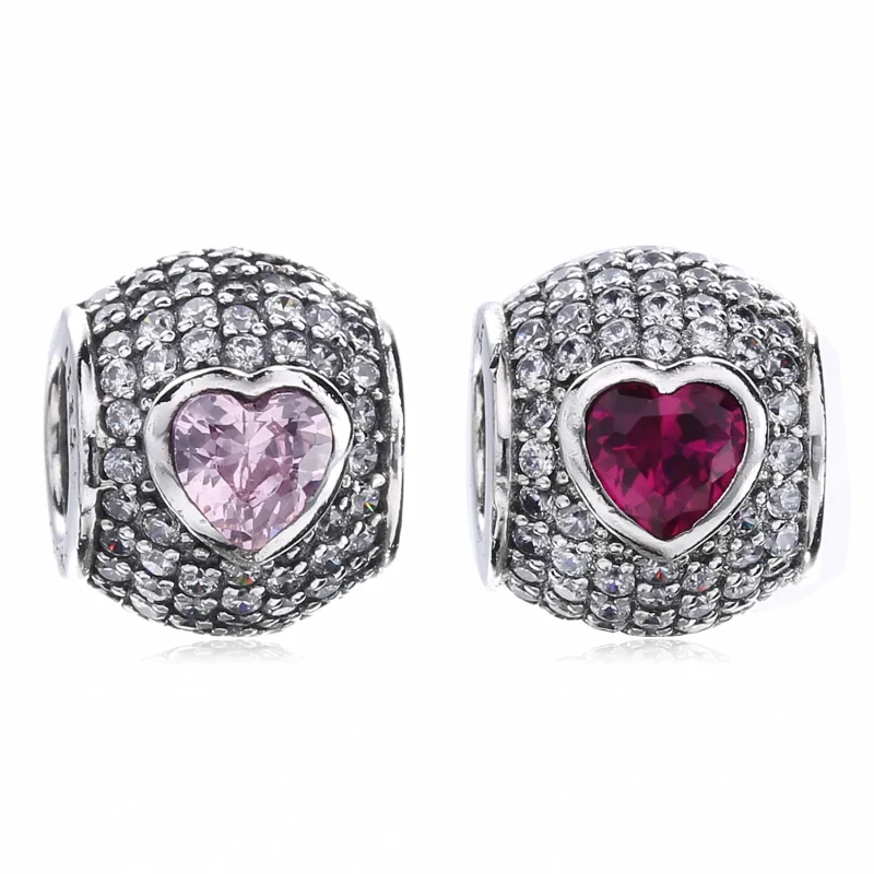 (slika za) PANDORA Osupljiv Pavé Heart Charm - 791815CZS - Ogled 5