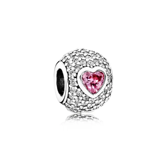 (slika za) PANDORA Osupljiv Pavé Heart Charm - 791815CZS
