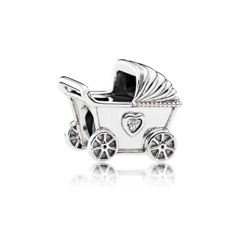 (slika za) PANDORA otroški voziček, Clear CZ Charm - 792102cz - Slika izdelka