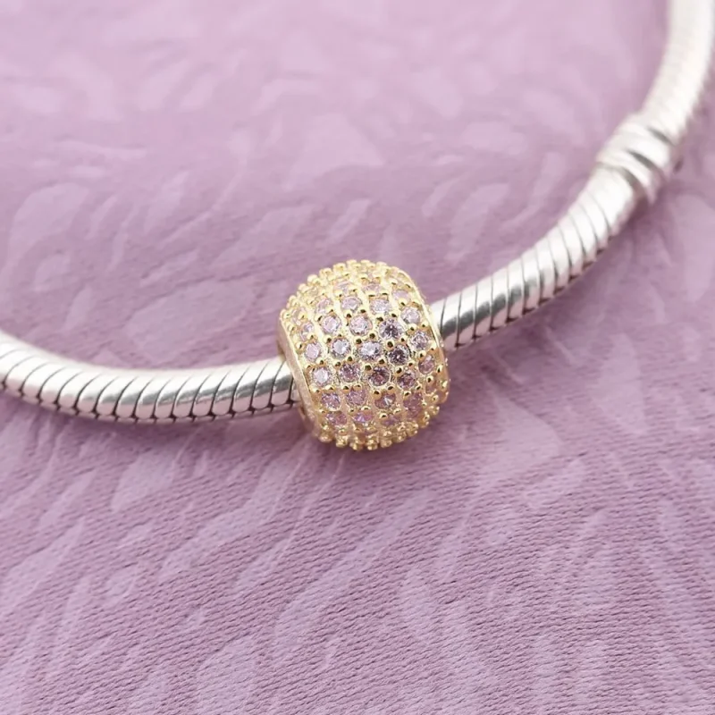 (slika za) PANDORA Pavé Lights Charm, prozorno CZ 14K zlato - 750819CZ - Ogled 2