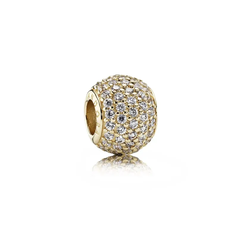 (slika za) PANDORA Pavé Lights Charm, prozorno CZ 14K zlato - 750819CZ - Slika izdelka
