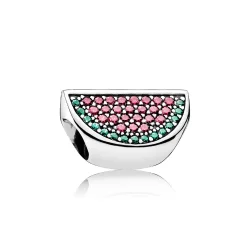 PANDORA Pavé lubenica, rdeča in zelena Cz Charm - 791901CZR