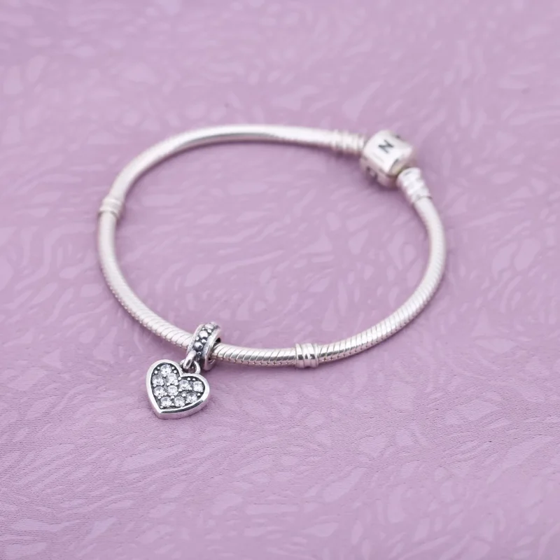 (slika za) PANDORA Pavé obesek v obliki srca - 791023CZ - Ogled 2