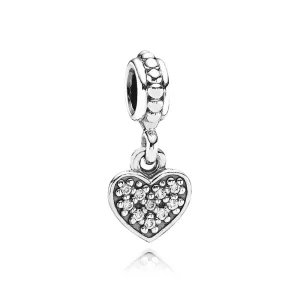 PANDORA Pavé obesek v obliki srca - 791023CZ (slika za) PANDORA Pavé obesek v obliki srca - 791023CZ