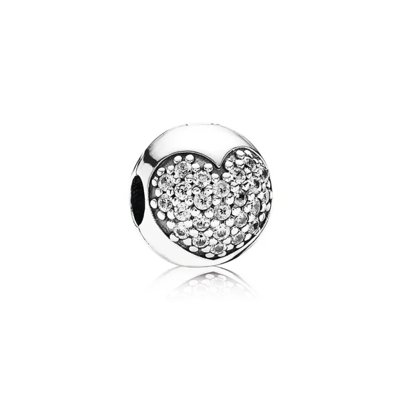 (slika za) PANDORA Pavé Sponka v obliki srca - 791053CZ - Slika izdelka