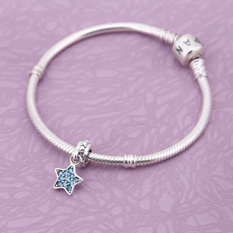(slika za) PANDORA Pavé Star, Modri Cz obesek - 791024CZB - Ogled 2