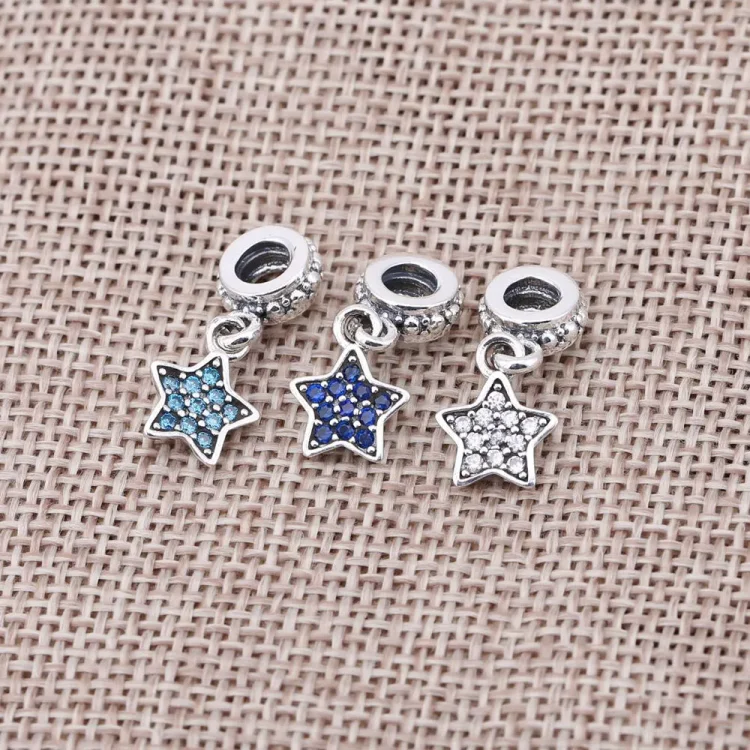 PANDORA Pavé Star, Modri Cz obesek - 791024CZB