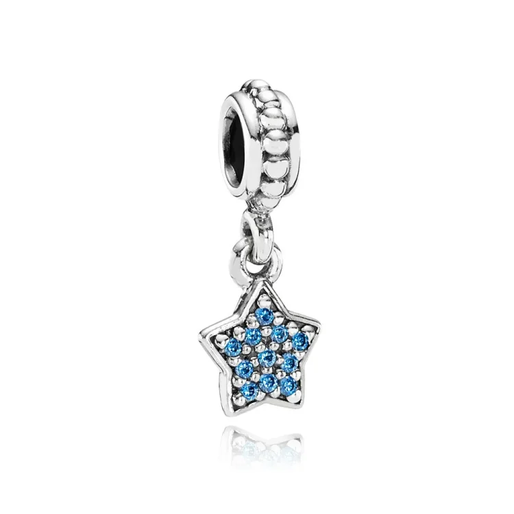 PANDORA Pavé Star, Modri Cz obesek - 791024CZB