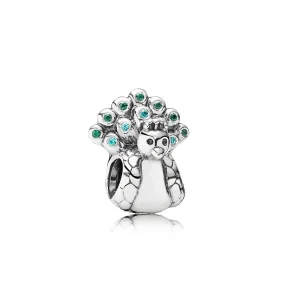 (slika za) PANDORA Peacock, Teal Green Cz Charm - 791227MCZ