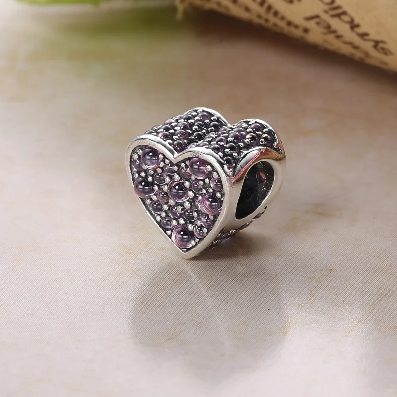 (slika za) PANDORA Pink Dazzling Heart Pink CZ Charm - 792069PCZ - Ogled 4