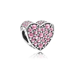 (slika za) PANDORA Pink Dazzling Heart Pink CZ Charm - 792069PCZ