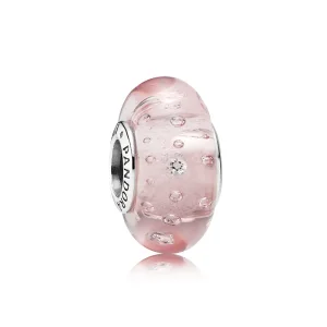 (slika za) PANDORA Pink Effervescence, Clear Cz Bead - 791615CZ